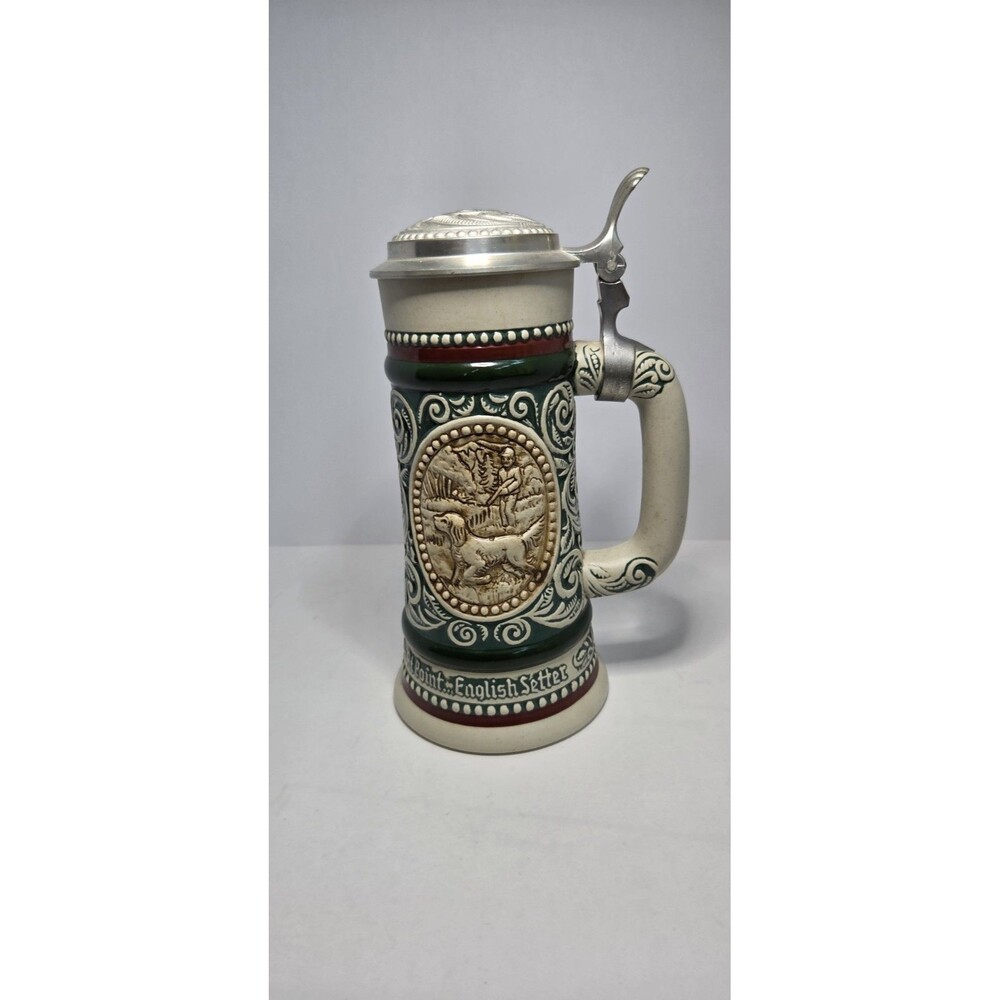 Avon 1978 Irish Setter & Rainbow Trout Relief Beer Stein Made In Brazil Collect